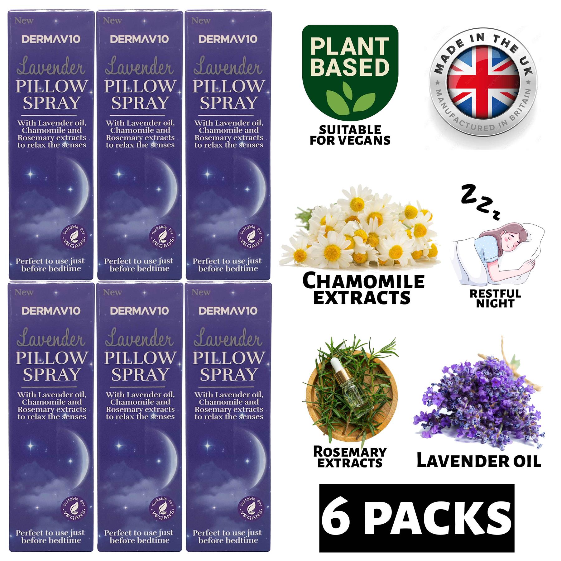 6X Derma V10 Pillow Spray 30ml - Lavender Pillow Spray