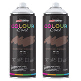 2X Nutmeg Brown RAL 8025 Satin Spray Paint 400ml