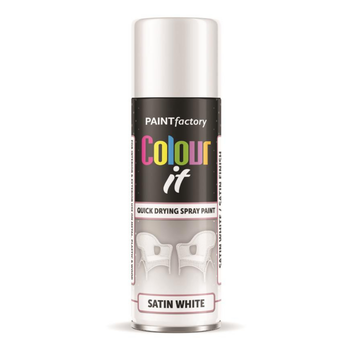 Paint Factory White Satin Spray Paint 250ml