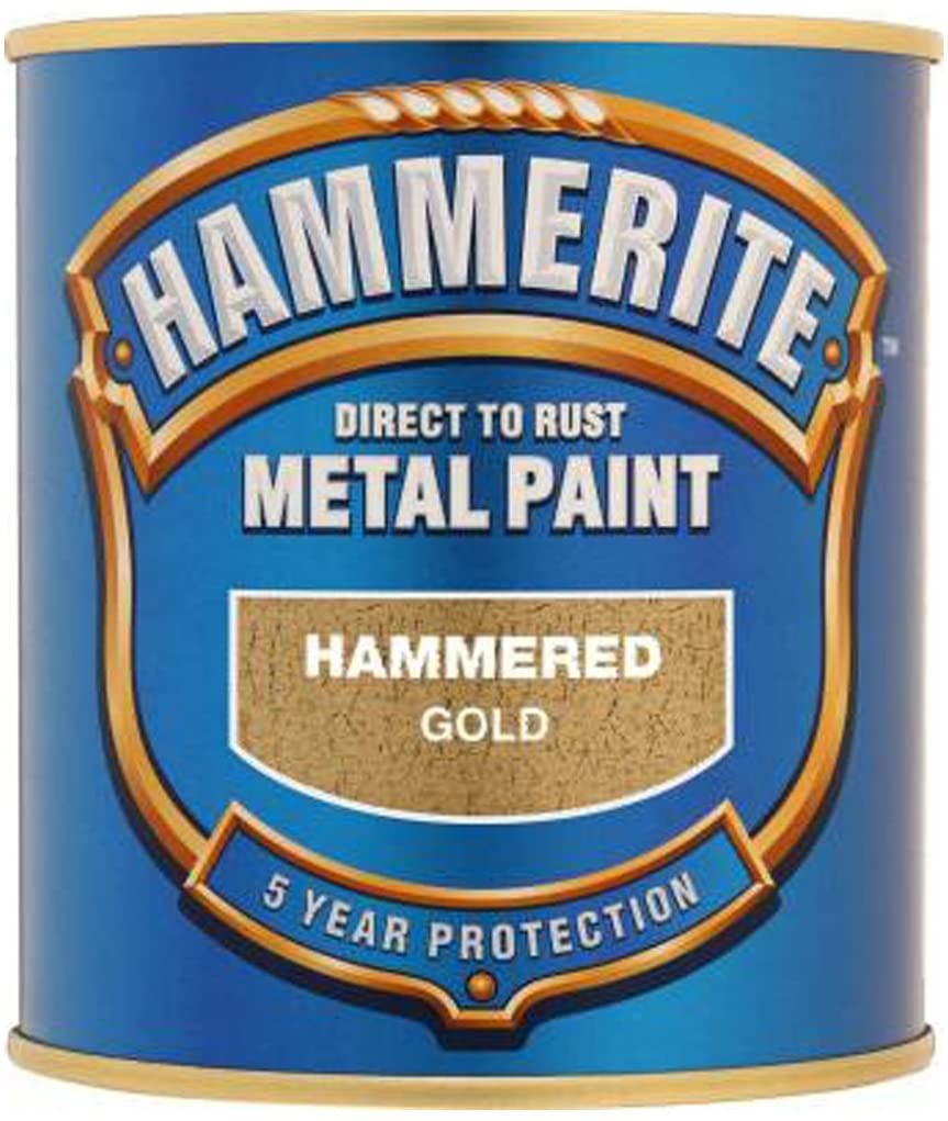 5X Hammerite Hammered Gold Paint 250ml