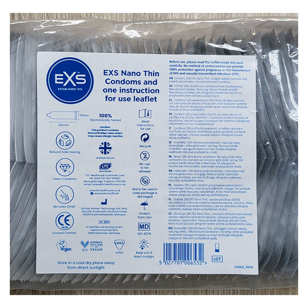 6X EXS Nano Thin Condoms Male Condom