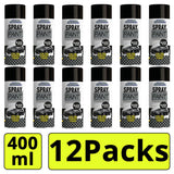 12X - Gloss Black Car Spray 400ml