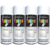 4X Paint Factory Antique White Gloss Spray Paint 400ml Spray Paint