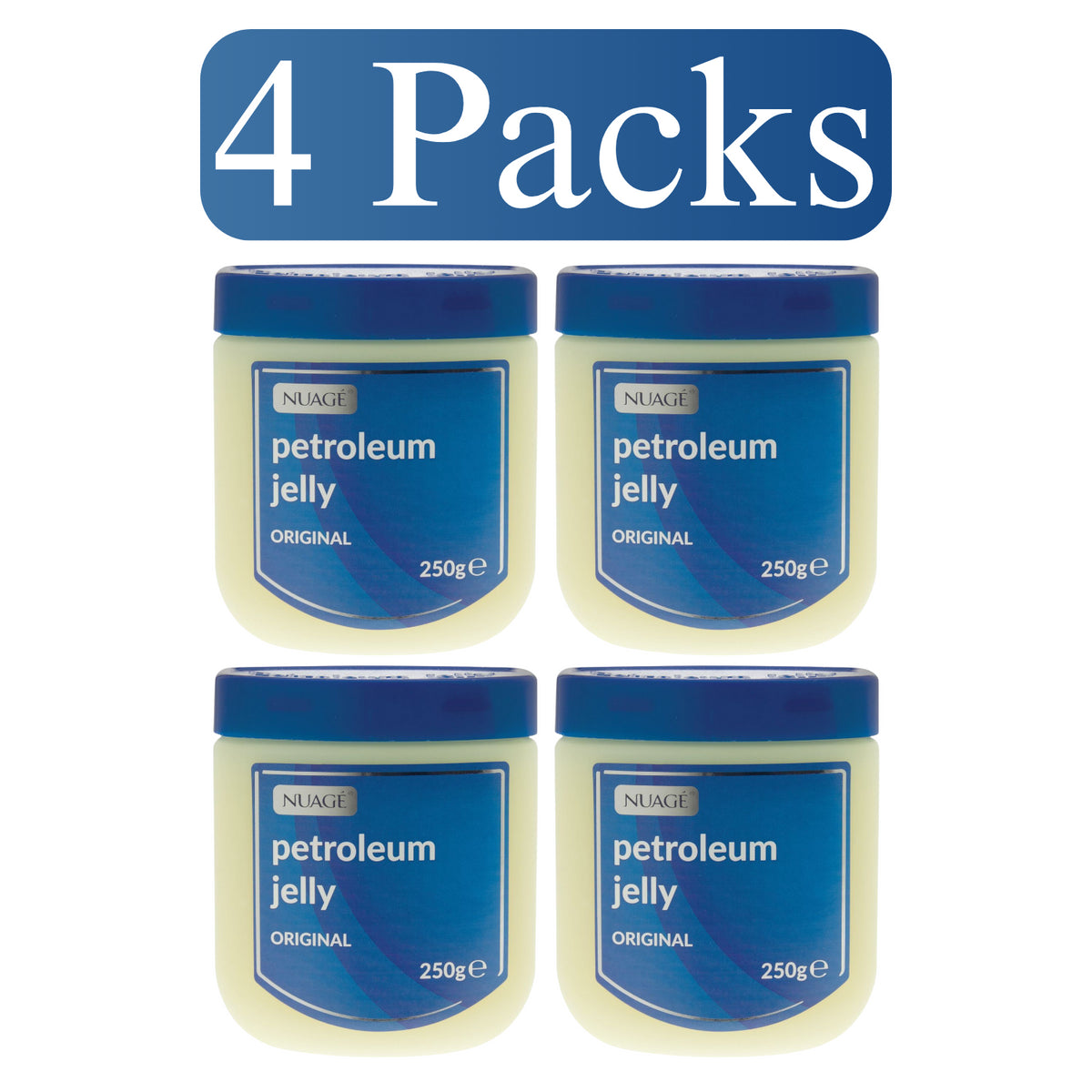 4X Nuage Original Petroleum Jelly Pot Dry Skin Protection Burns Chapping 250g