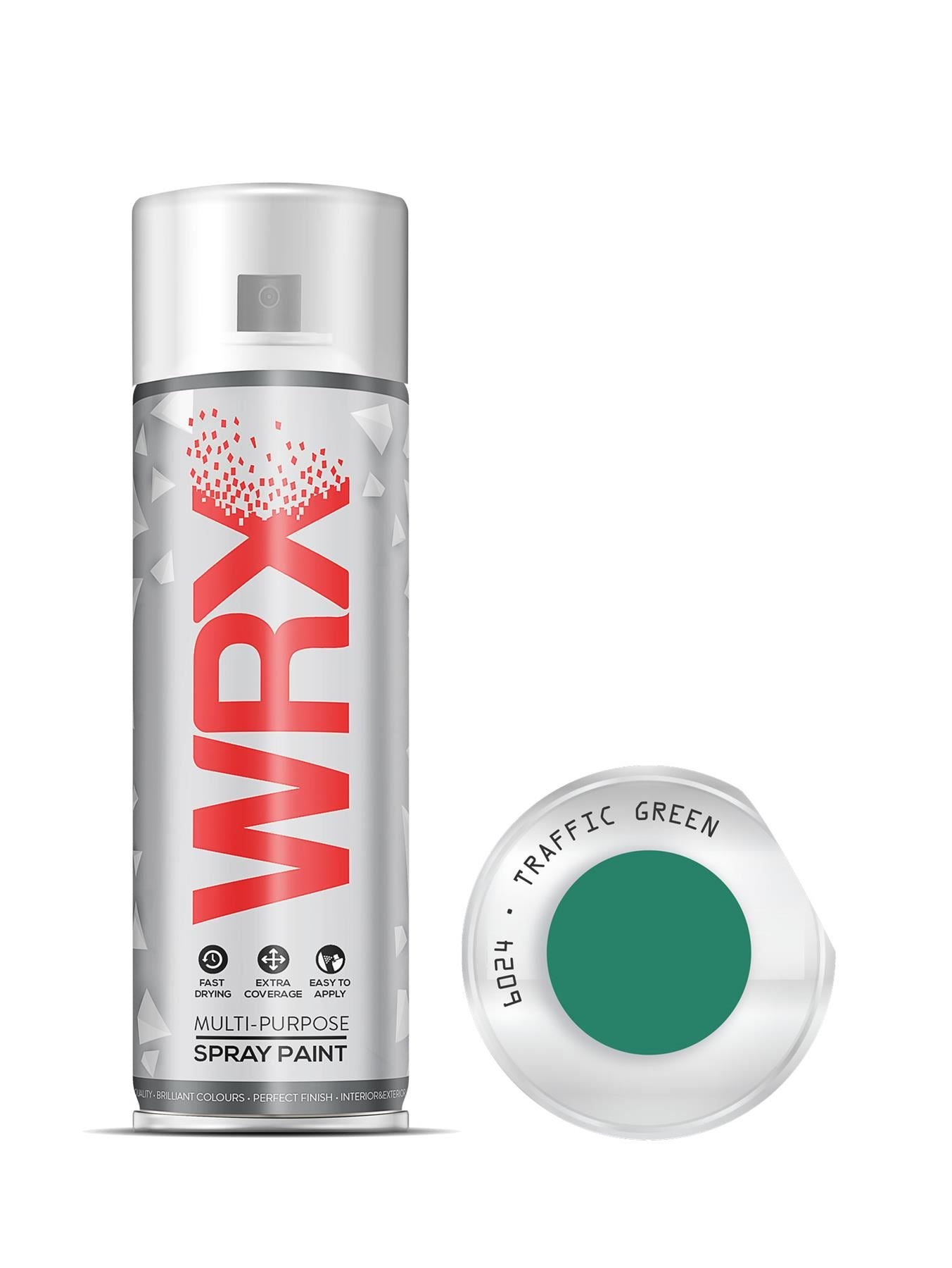 12X WRX Traffic Green Multi Purpose Spray Paints 400ml