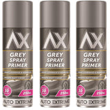3X Auto Extreme Grey Primer Spray Paint 250ml