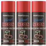 3X Paint Factory Red Fluorescent Neon Spray Paint 200ml