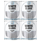 4X White Gloss Non-Drip Paint 300ml Tin Paint