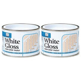 2X Non-Drip White Gloss Paint Tin 180ml Tin Paint