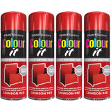 4X Paint Factory Crimson Red Gloss Spray Paint 250ml Spray Paint