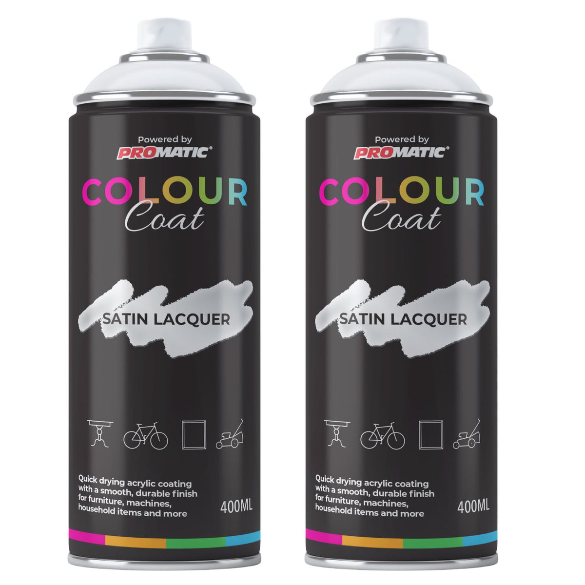 2X Clear Coat Clear Satin Spray 400ml