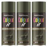 3X Paint Factory Nato Green Matt Spray Paint 400ml