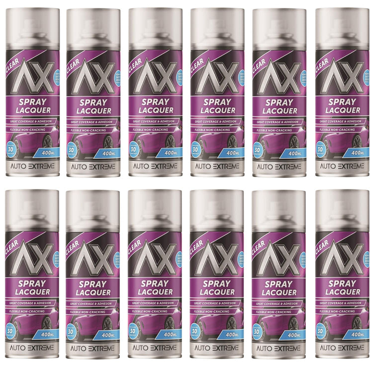 12X Auto Extreme Clear Lacquer Spray 400ml
