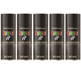 5X Paint Factory Black Matt Spray Paint 400ml