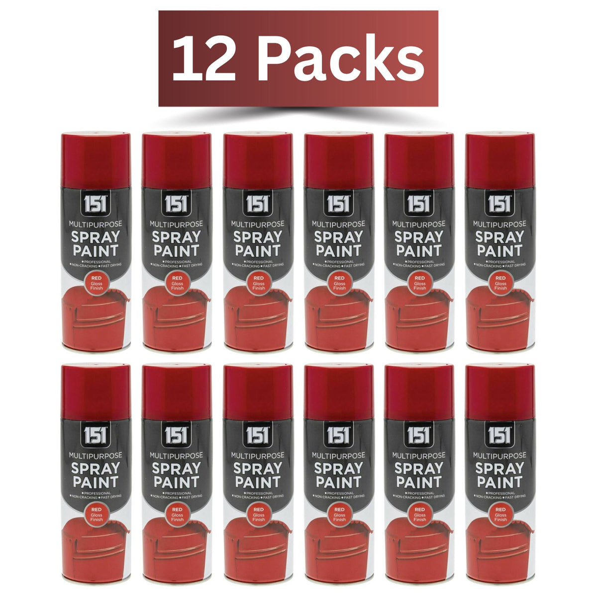 12X 151 Red Gloss Spray Paint 400ml