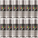 12X Paint Factory Silver Metallic Spray Paint 400ml