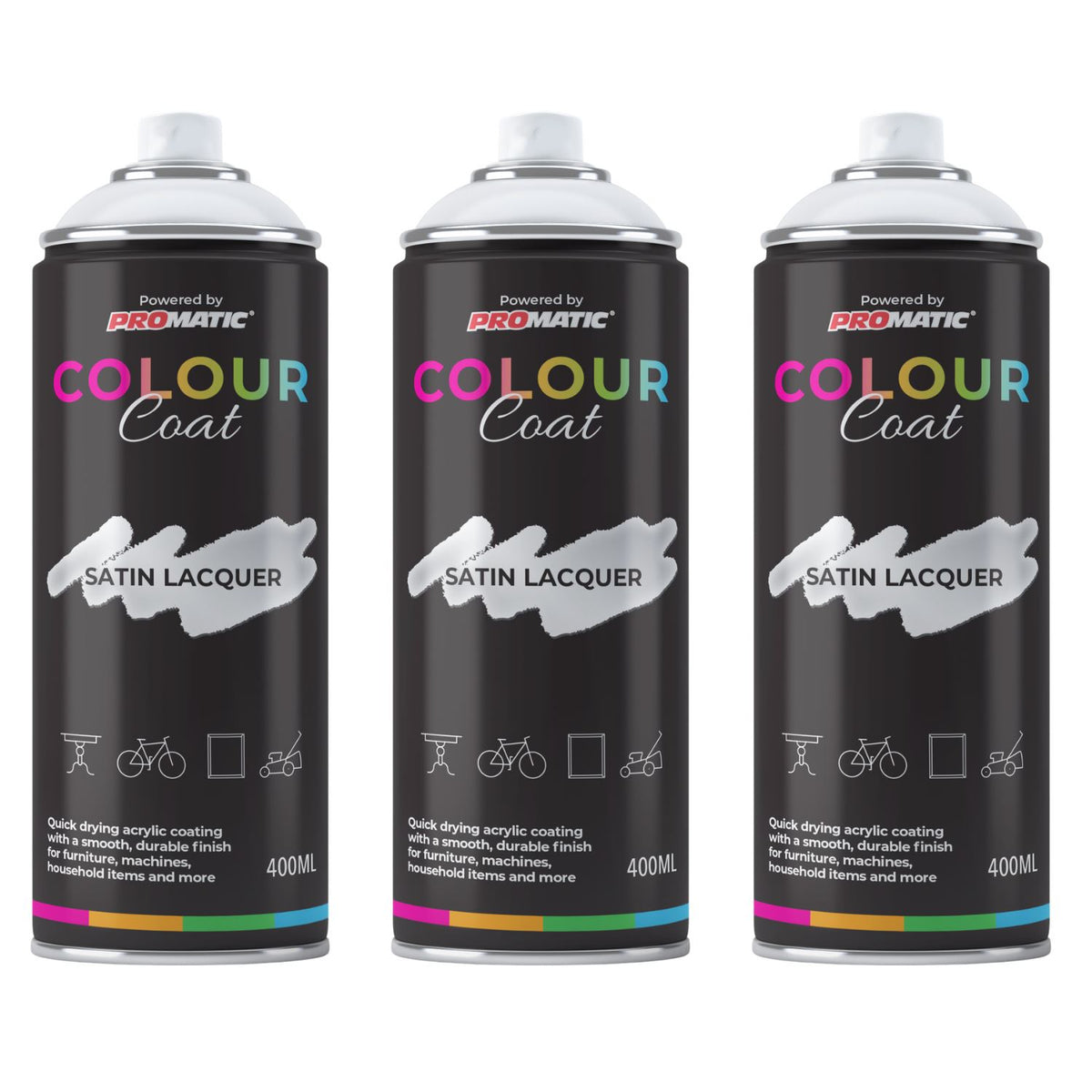3X Clear Coat Clear Satin Spray 400ml