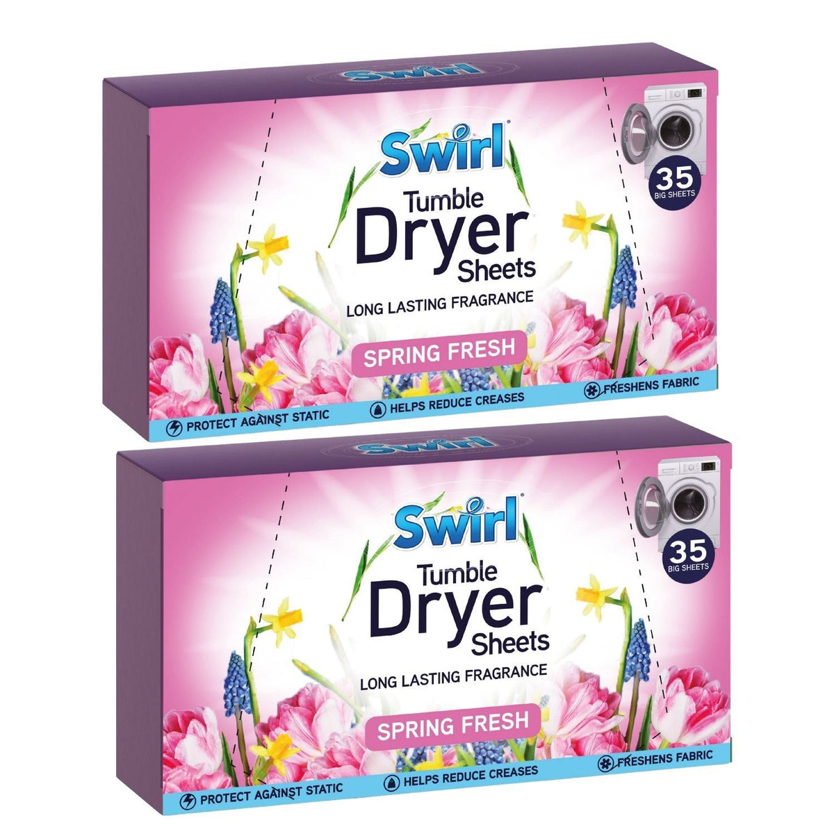 2X - Swirl Tumble Dryer Sheets Spring 35Pk