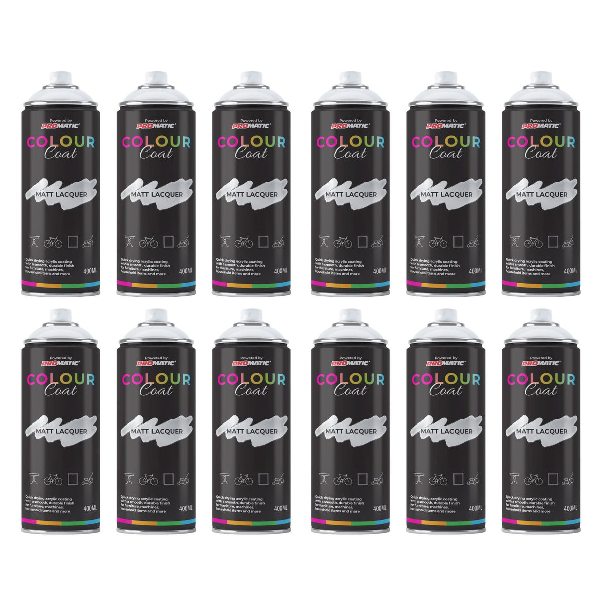 12X Clear Coat Clear Matt Spray Paint 400ml
