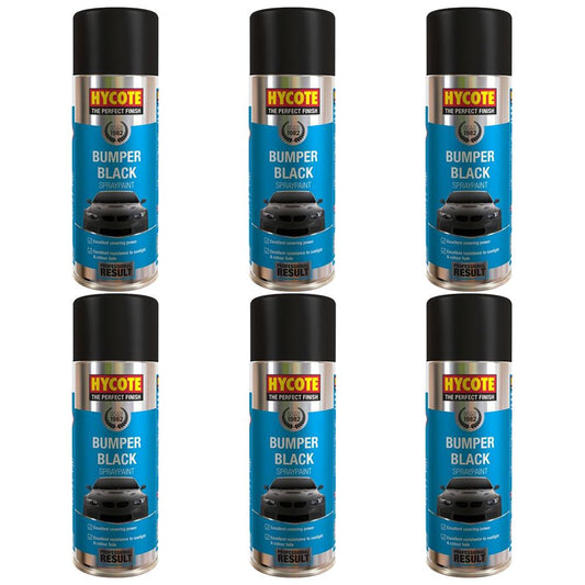 6X Hycote Bumper Paint Black Spray Paint 400ml