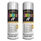 2X Paint Factory White Matt Spray Paint 250ml Spray Paint