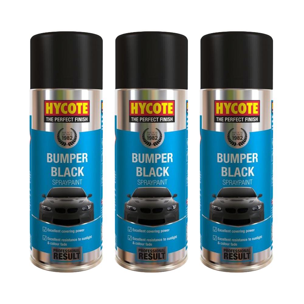 3X Hycote Bumper Paint Black Spray Paint 400ml Spray Paint