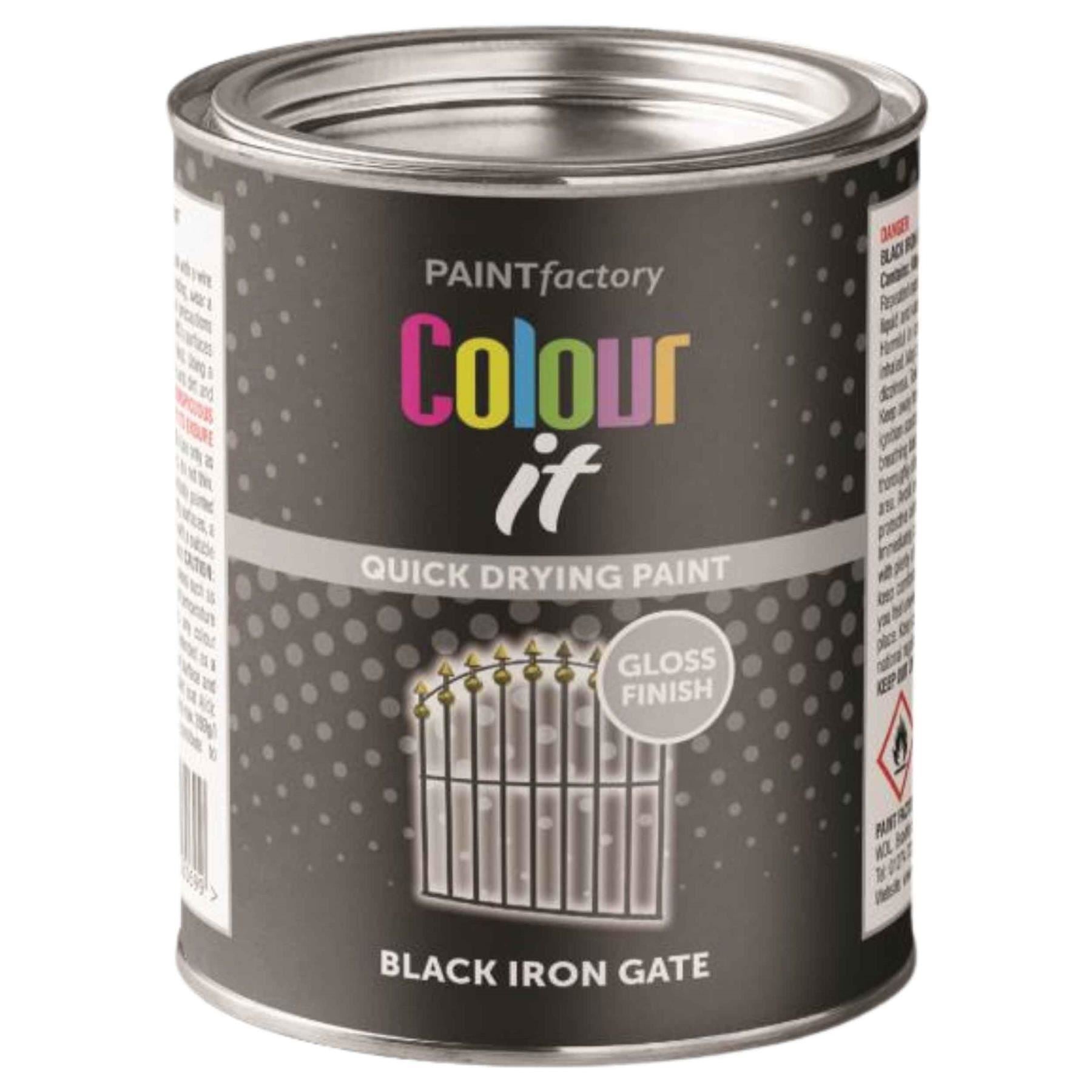 24X - Paint Factory Black Iron Gate Gloss Tin Paint 300ml