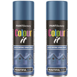 2X Paint Factory Beautiful Blue Gloss Spray Paint 250ml