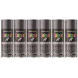 6X Paint Factory Paintgun Grey Metallic Spray Paint 400ml