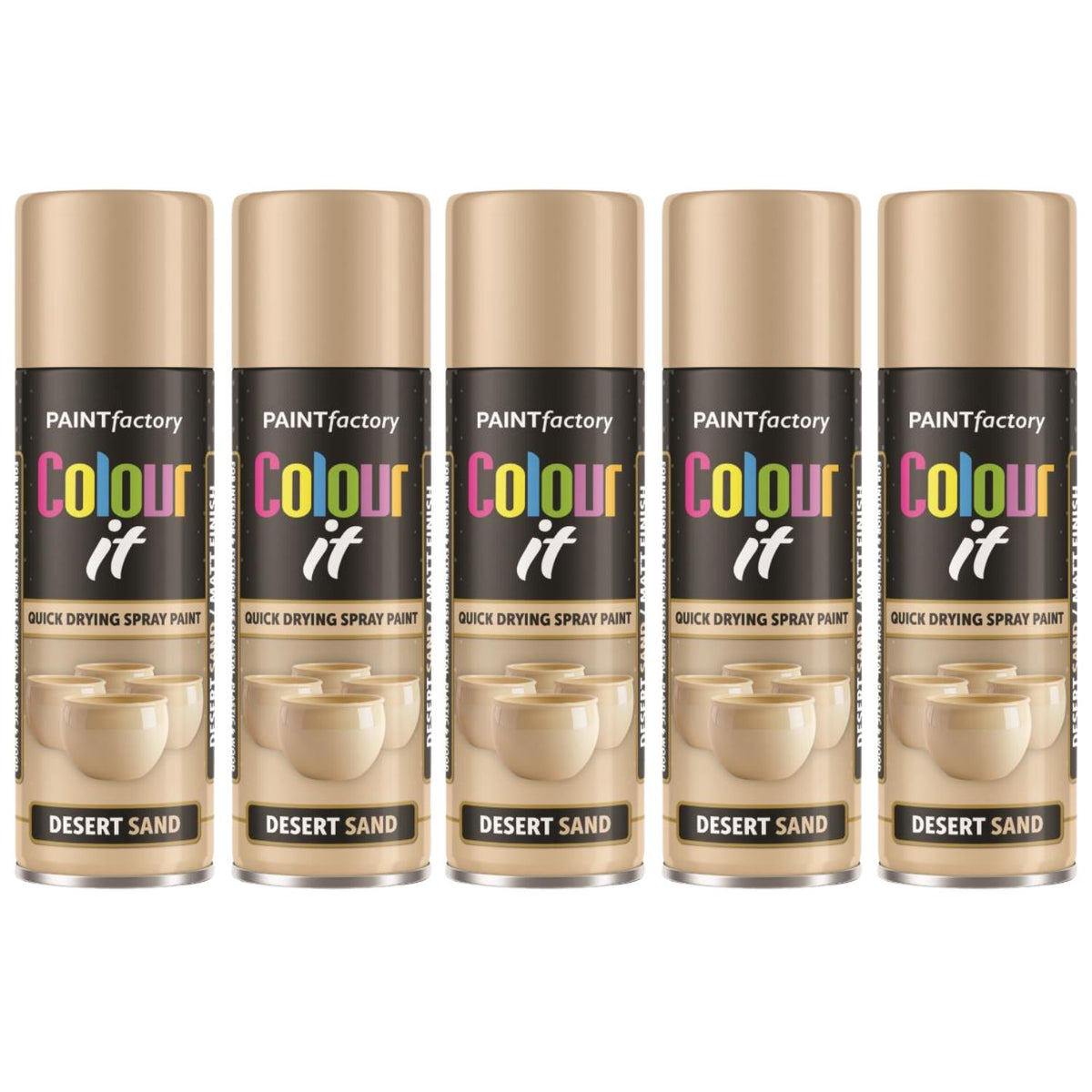 5X Paint Factory Desert Sand Matt Spray Paint 250ml