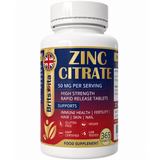 Brits Vita Zinc Citrate 500mg 365 Tablets Max Strength Immune Function Vegan UK