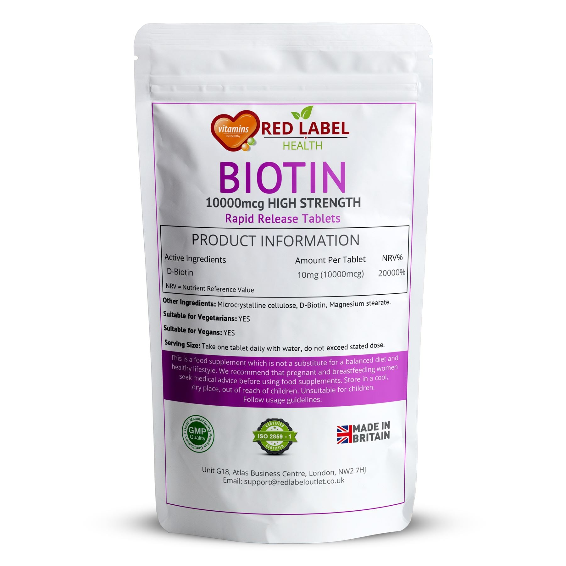 Biotin 10mg - 30 Tablets Biotin