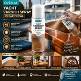 4X Overlay Clear Gloss Yacht Varnish Professional Spray Paint 400ml