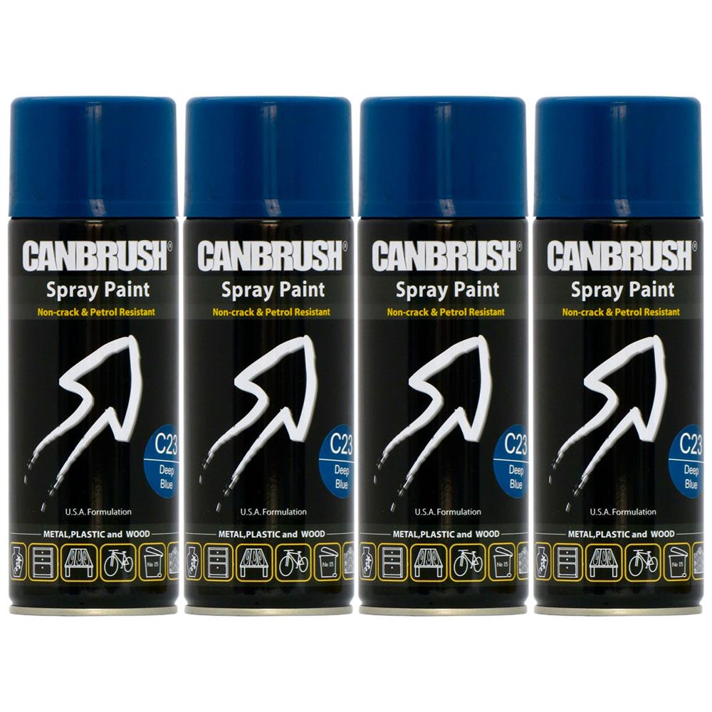 4X Canbrush C23 Deep Blue Spray Paint 400ml