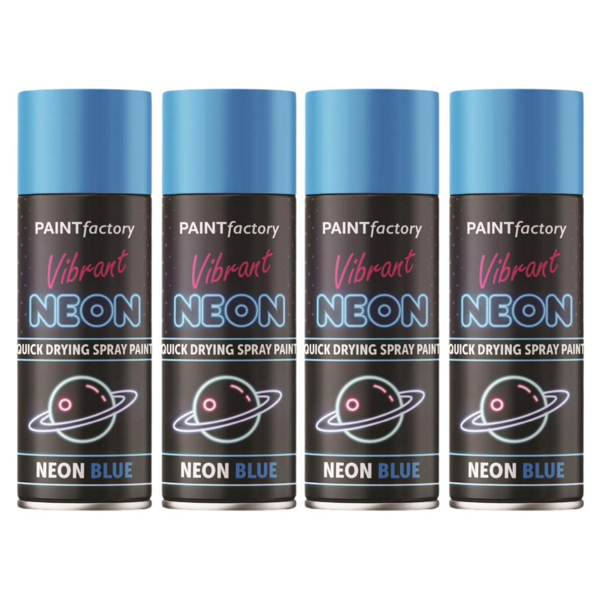 4X Paint Factory Blue Fluorescent Neon Spray Paint 200ml