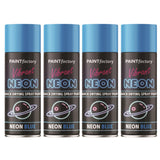 4X Paint Factory Blue Fluorescent Neon Spray Paint 200ml