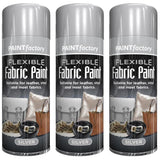 3X Silver Fabric & Vinyl Spray Paint 200ml Spray Paint