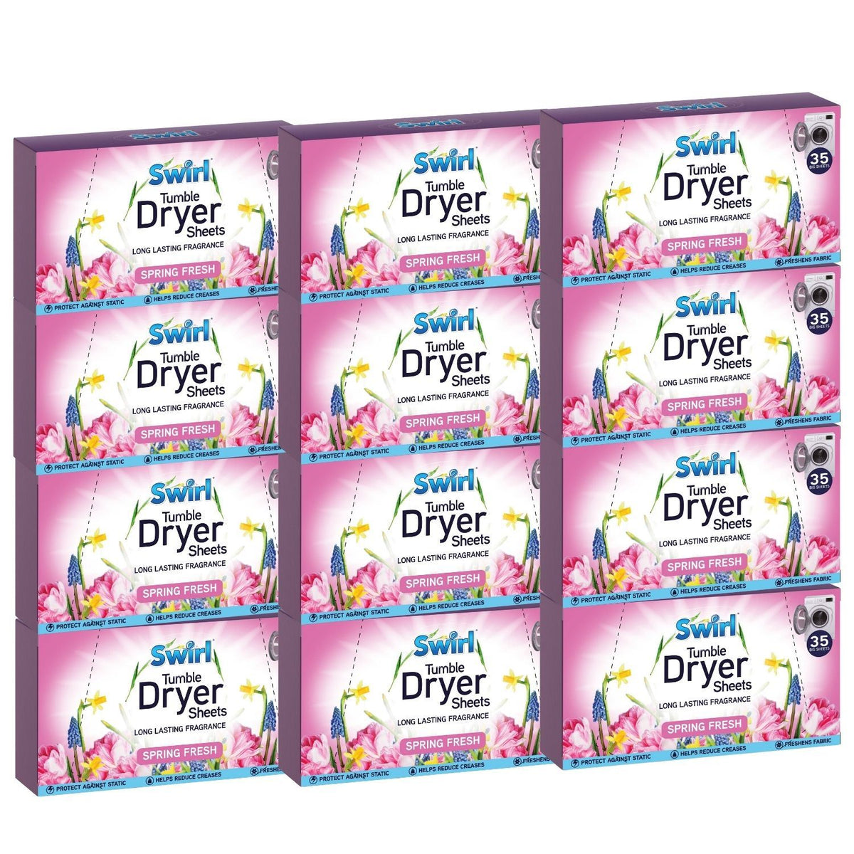 12X - Swirl Tumble Dryer Sheets Spring 35Pk