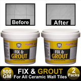 2X Fix Grout Waterproof 500G Ceramic