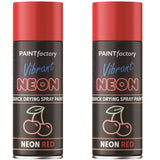 2X Paint Factory Red Fluorescent Neon Spray Paint 200ml