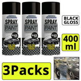 3X - Matt Black Car Spray 400ml
