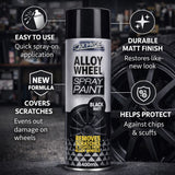 4X Alloy Wheel Black Matt Spray Paint 400ml