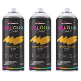 3X Lemon Yellow RAL 1037 Gloss Spray Paint 400ml