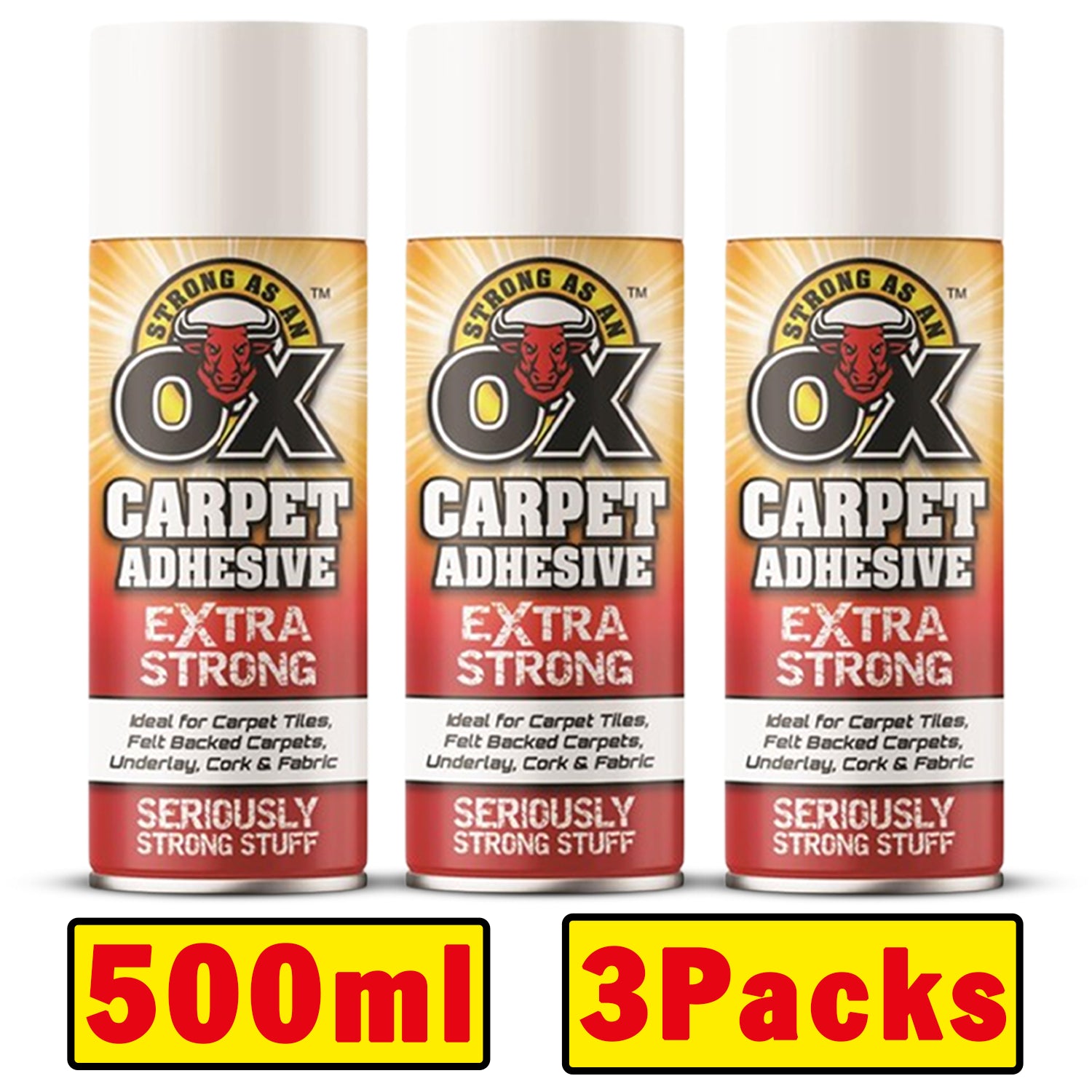 3X Strong As An Ox Carpet Adhesive Spray 500ml