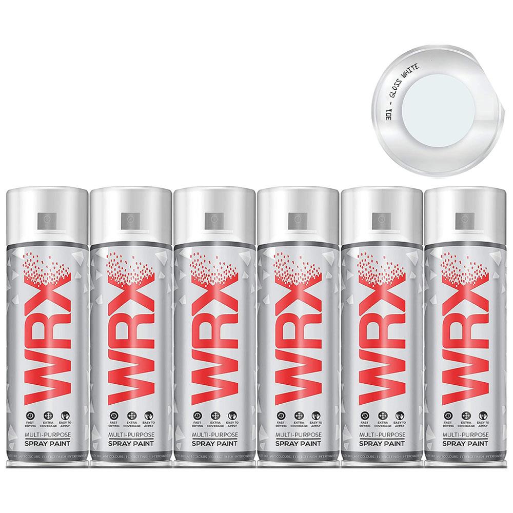 6X WRX Gloss White Spray Paint 400ml Spray Paint