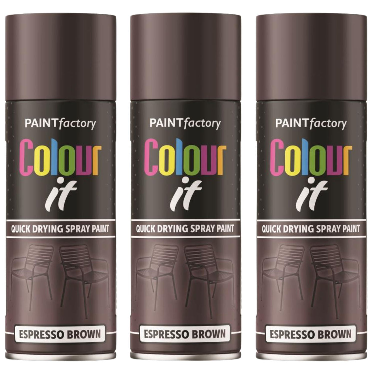 3X Paint Factory Espresso Brown Gloss Spray Paint 400ml