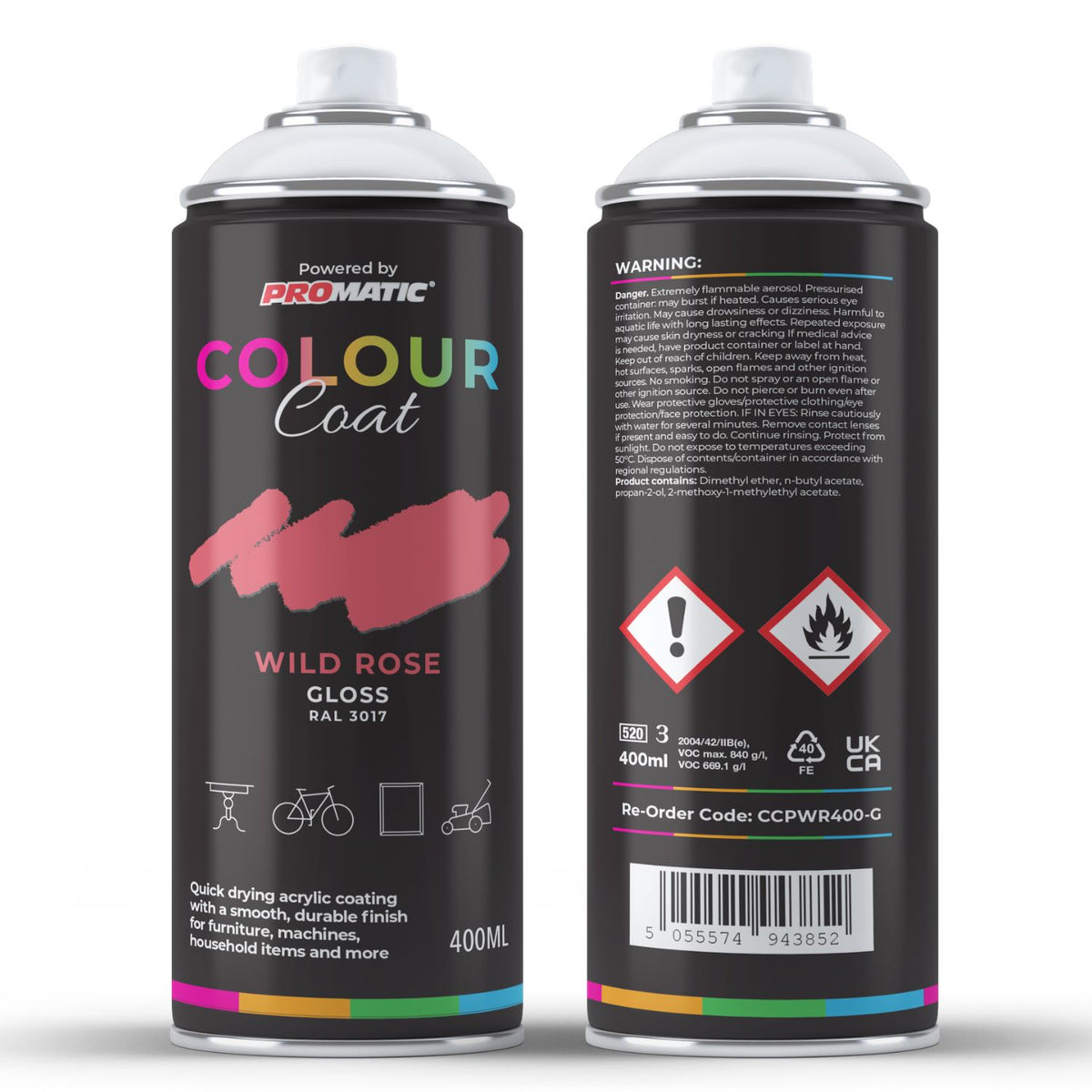 Wild Rose RAL 3017 Gloss Spray Paint 400ml