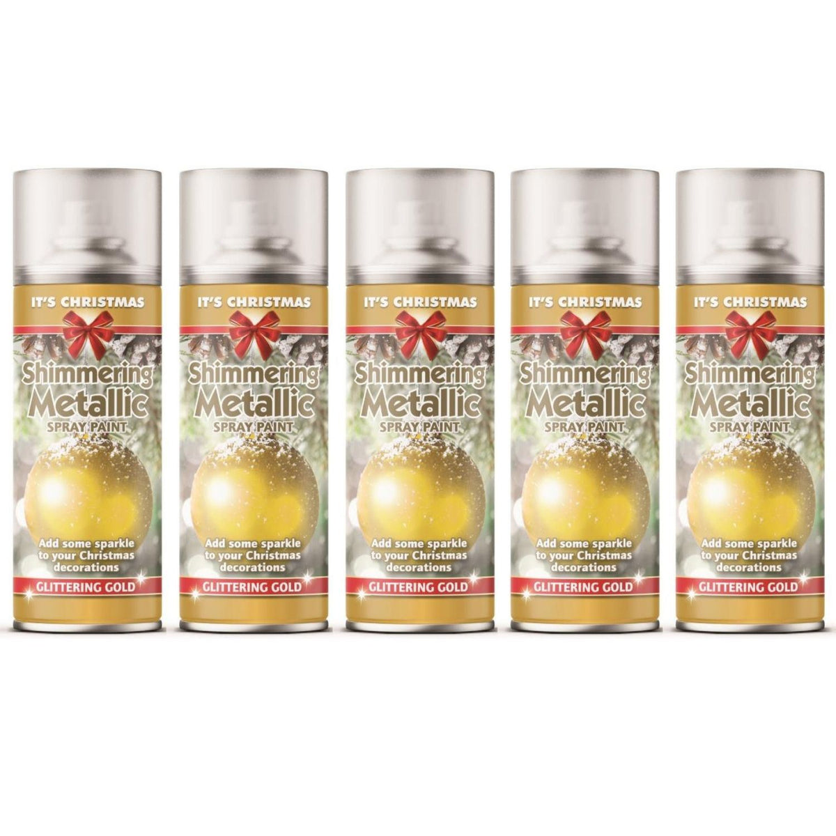 5X - Rapide Christmas Metallic Gold 200ml Spray Paint
