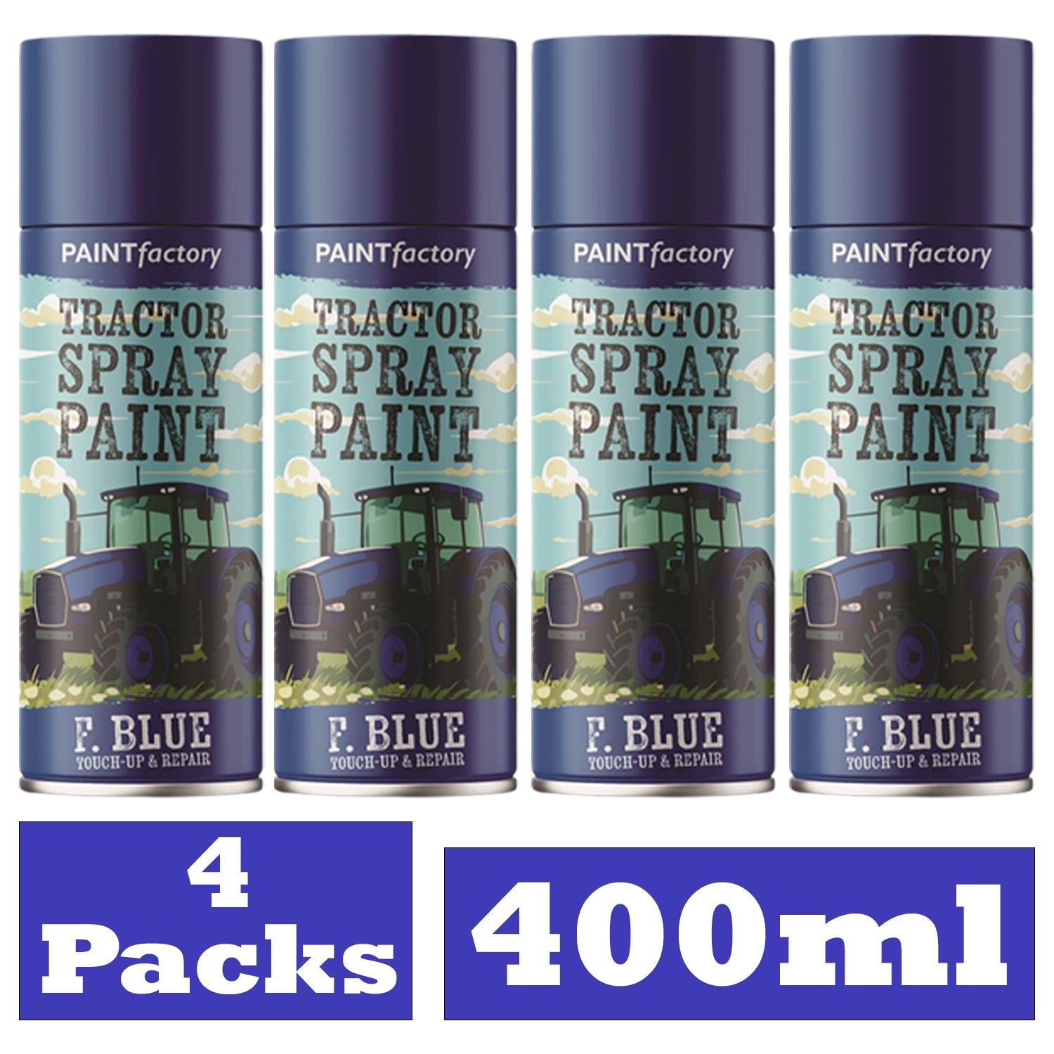 4X - Tractor Spray Paint Ford Blue 400ml Spray Paint