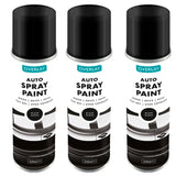 3X Overlay Gloss Black Auto Professional Spray Paint 250ml